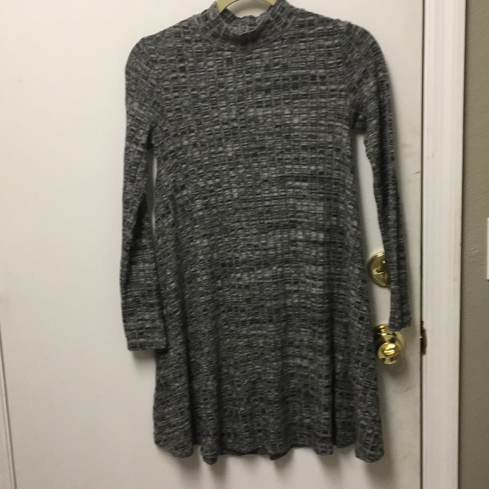 Mock Turtle Neck Long Sleeve Dress